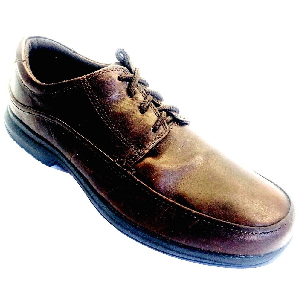 Rockport Shoes Leather Apron Oxford Lace 10.5 Casual Webern Brown Preppy Career